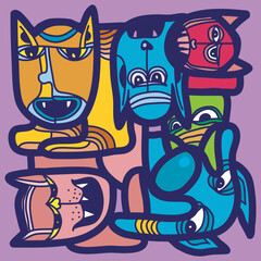 abstract vector illustration of cat