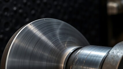 workpiece. A metal workpiece with precise grinding marks, highlighting industrial craftsmanship and texture. safety posters.