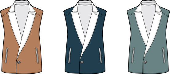 Sleek Waistcoats for a Modern Wardrobe A Trio of Stylish Sleeveless Jackets