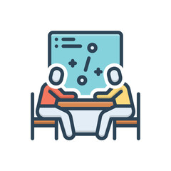 Color illustration icon for strategic consultation