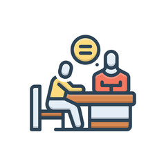 Color illustration icon for advisory support