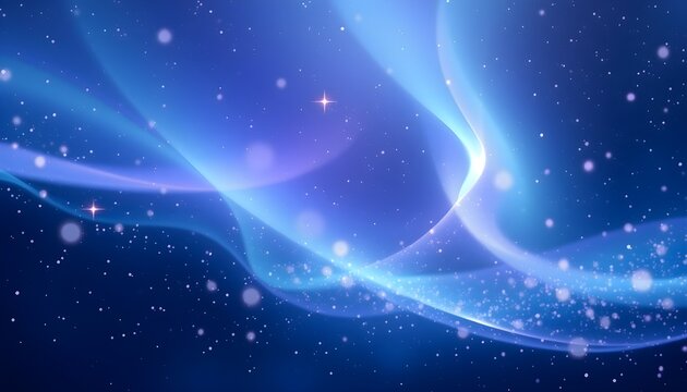 우주오로라배경_파란색에서흰색으로변하는신비로운빛효과