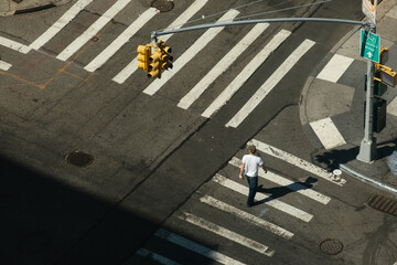 Pedestrian Crossing City Street