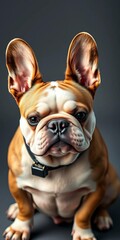 French Bulldog with a goofy expression and floppy ears,  companion,  animal