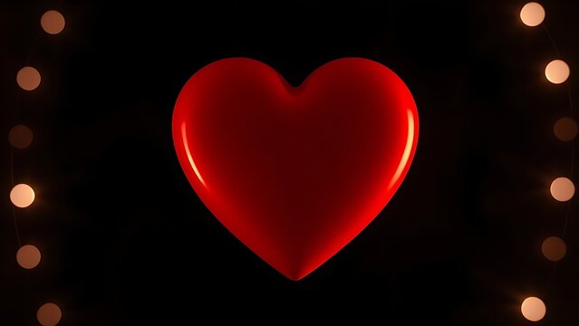 blackground. A large glowing red heart floating over a black velvet background, creating a romantic and dramatic effect. gardening catalogs. - Powered by Adobe