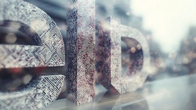 Abstract textured background with a digital glitch effect overlaying a blurred urban scene - Powered by Adobe