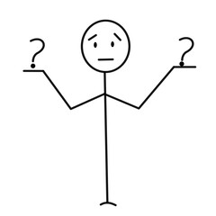 stick figure comparing things decision making choose option doubtful.eps