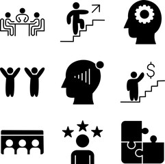 Solid Business Achievement Icons