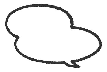  楕円形を二つ重ねた手描き風の吹き出し（横長）