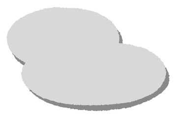 楕円形を二つ重ねた手描き風のフレーム（横長）