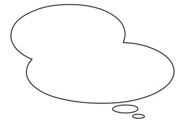 楕円形を二つ重ねた手描き風の吹き出し（横長）