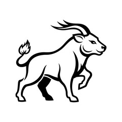 Fototapeta premium Bold Monochrome Bull or Steer Mascot Logo Illustration