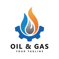 Oil gas industry logo vector template