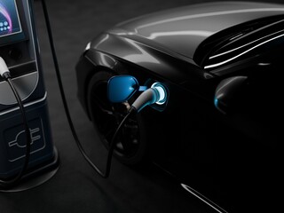 Electric vehicles charging at a charging station