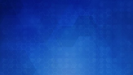 Loopable abstract blue geometric background with subtle hexagonal grid patterns and blurred light gradients for data, network, technology, news and futuristic communication - Powered by Adobe