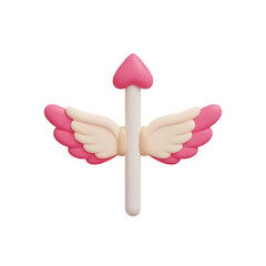 Cute 3D Cupid's Arrow Icon for Valentine's Day and Love-Themed Designs, Symbolizing Romance and Affection