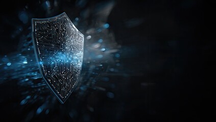 Digital Shield: Circuit Board Protection Icon