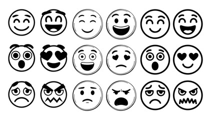 Sad Faces Vector – Cartoon Expressions of Sorrow and Disappointment