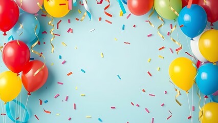 elation. Festive scene with balloons, streamers and confetti creating a celebratory atmosphere, public awareness campaigns.