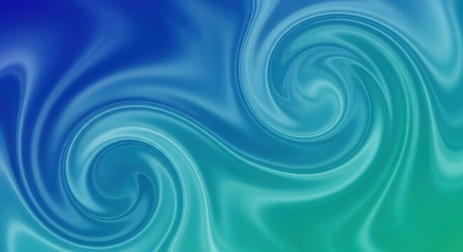 Abstract Blue and Green Swirling Fluid Background Texture.