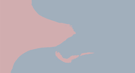 Abstract representation of landmasses meeting the sea in soft pastel colors.