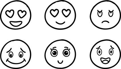 Fototapeta premium set of funny cartoon faces