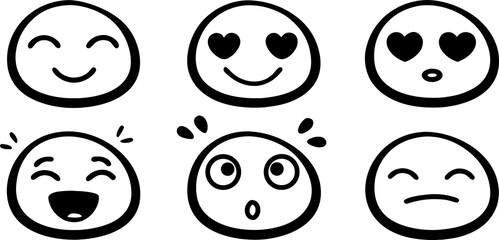 set of funny cartoon faces