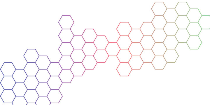 abstract 3D hexagonal honeycomb background in gradient outline. modern polygonal seamless pattern with geometric hexagon shapes, tech-inspired futuristic texture, and minimal vector design.