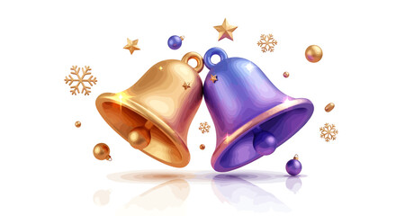 Holiday Celebration Bells Illustration, Festive Elements, Studio, White Background, GALIH (58).eps Concept