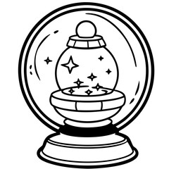 Enchanting snow globe with stars illustration