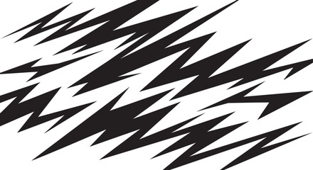 Dynamic black and white lightning bolt pattern for energetic backgrounds and edgy designs, perfect for modern graphics and high-impact visuals