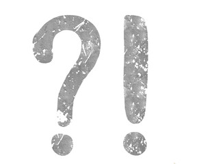 Light Gray Question and Exclamation Marks Isolated on White Background