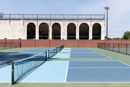  Pickleball court park landscape nobody