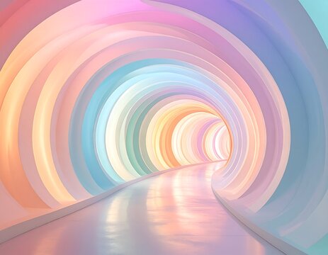 Psychedelic tunnel featuring pastel-colored rings