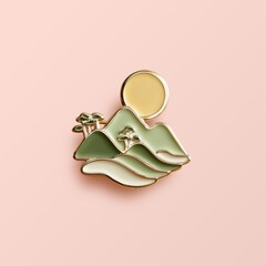 한국 문화 상징 에나멜 핀
