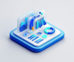 Isometric 3D Data Visualization Charts
