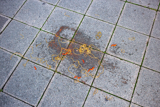 Eating on the sidewalk