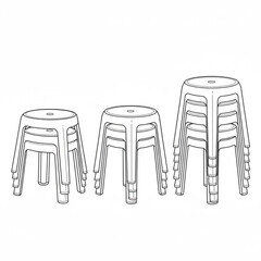 Stackable plastic chairs for outdoor events or conferences. The bright chairs can be arranged in rows or stacks in any order.