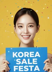 한국 쇼핑 및 선물 세일 콘셉트