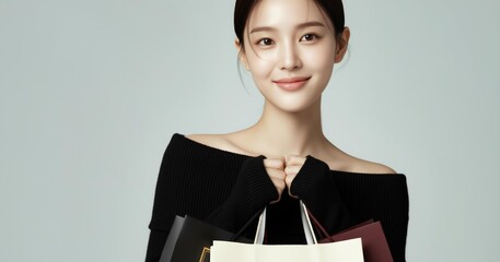 한국 쇼핑 및 선물 세일 콘셉트