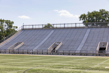 Empty High School Football Stadium field 