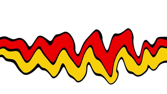 red and yellow waves on white background video
