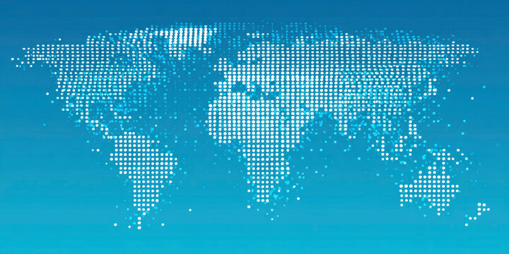 Abstract World Map Dotted Pattern Design