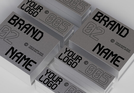 Metallic Box Packaging Mockup
