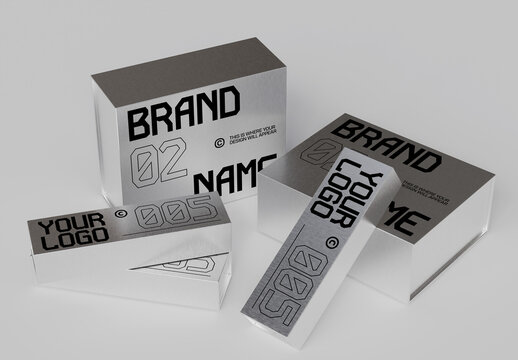 Aluminum Packaging Box Mockup