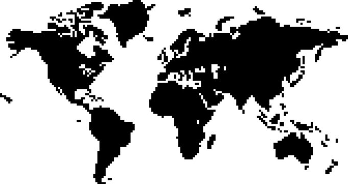 A world map in a pixel art style. 168 squares wide by 89 high