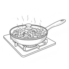 Delicious pan-fried chicken and fish meal, a healthy cooked dish with vegetables