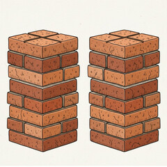 A stack of wooden pallets isolated on a white background is a common cargo object for warehouse business