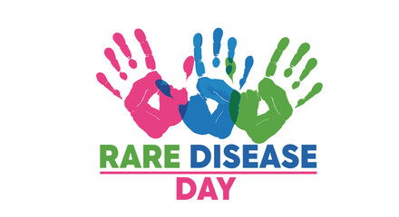 Rare Disease Day vector illustration colorful handprints symbolize support and awareness perfect for advocacy and educational campaigns
