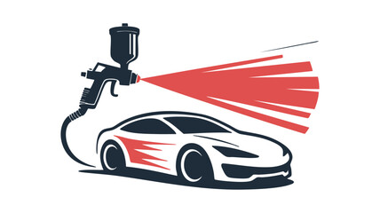 Naklejka premium Car painting service illustration